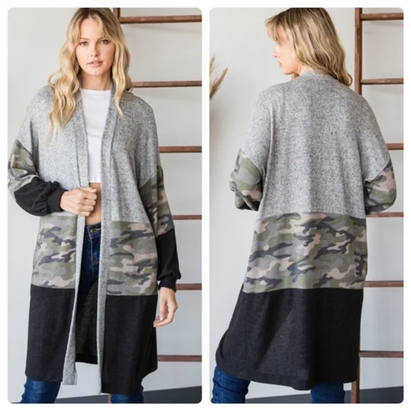 🔥$5🔥CAMO PRINT CARDIGAN-OPEN FRONT-NEW - Picture 1 of 5